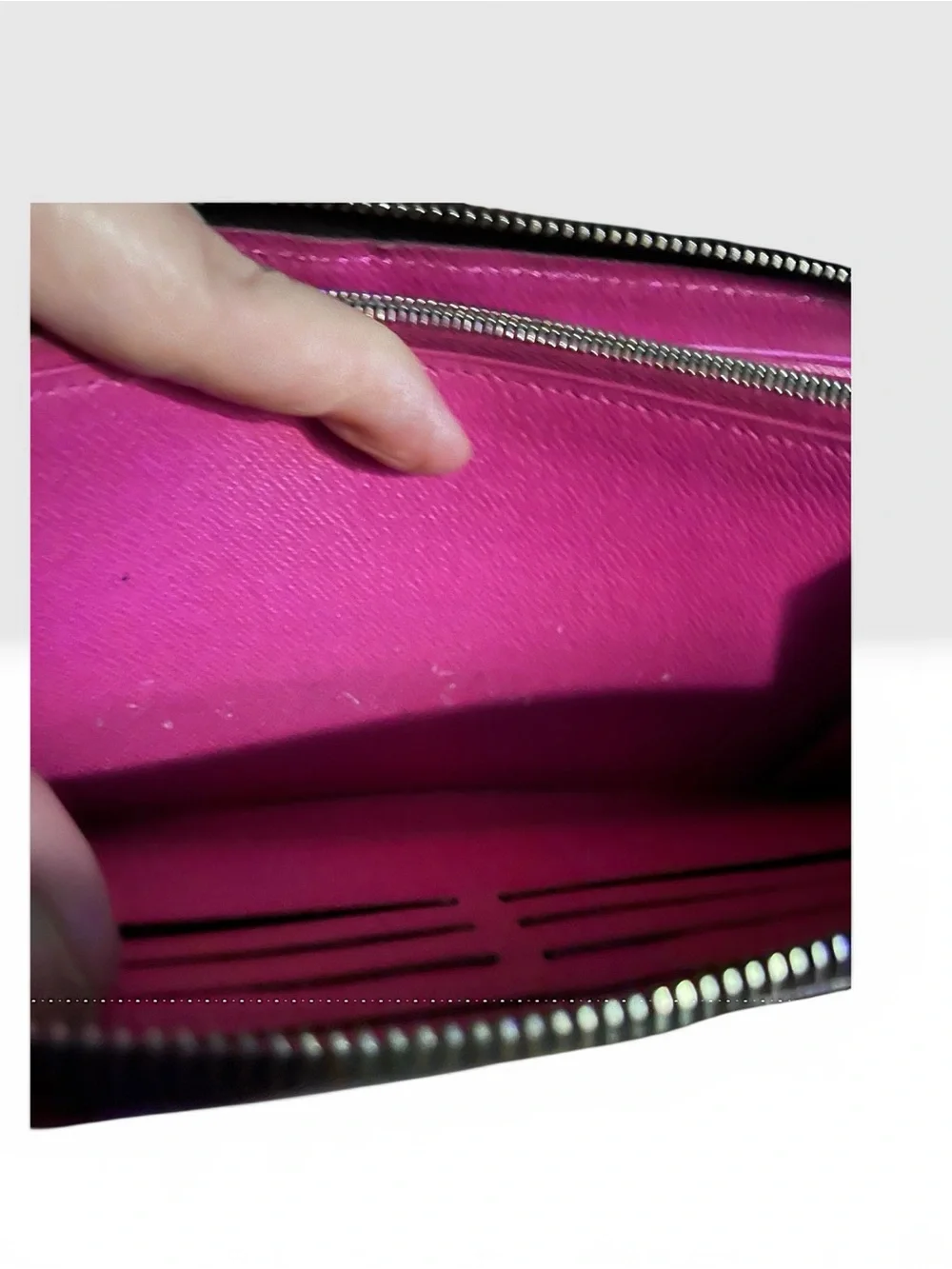 Louis Vuitton Epi Zippy Wallet Noir Black Hot Pink VGUC